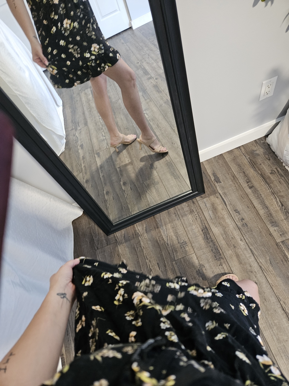 wild fable Black Floral Tie-Shoulder Mini Dress - Picture 8 of 9